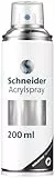 Schneider Paint-It 030 Supreme DIY Acryllack (hochdeckende Sprühfarbe, UV-beständig, 200 ml, Acrylspray für fast alle Untergründe) silver metallic