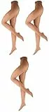 ELBEO 3x Damen Strumpfhose Da. Tanzstrumpfhose, 3 Stück 70 Den, Braun (Skin 4008), 44-46