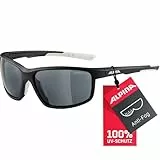 ALPINA DEFEY - Verzerrungsfreie und Bruchsichere Sport- & Fahrradbrille Mit 100% UV-Schutz Für Erwachsene, black matt-white, One Size