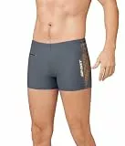 Trendy Boy Herren Badeshorts Sport-Bademode Schnell Trocknende Herren Bademode Trunks Badehose Pants (XL, LA5888-Grey)