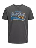 Jack & Jones Herren Jjelogo Tee Ss O-Neck 2 Col 23/24 Pls T-Shirts für Herren, Dark Grey Melange, 4XL Große Größen
