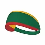 Schweißband-Stirnband mit der Flagge Litauens, Bedruckt, für Outdoor-Sport, Reisen, Yoga, Radfahren, Training, elastisch, Fitness