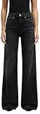 7 For All Mankind Women's Lotta Bottomline Jeans, Black, 24W
