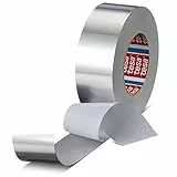 Aluminiumband - Tesa 60672 - Metallisches Dichtband Für Hohe Und Niedrige Temperaturen, Wasser- Und Dampfdicht, Gasbeständig, Robust, Geeignet Für Dauerhafte Reparaturen (50 mm x 50 m)