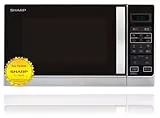 Sharp R642INW Mikrowelle / 2-in-1 Grill-Kompakt-Mikrowellengerät/Tageszeitanzeige/Kindersicherung