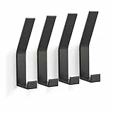 KYOEON Garderobenhaken Wand-Montiert, Kleiderhaken Schwarze 4 Stück, Handtüchern Roben Haken Wandhaken für Küche, Tür, Badezimmer, Foyers und Flure