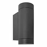 Paco Home Wandlampe Innen Aussen Aussenleuchte Wandleuchte Outdoor Wandbeleuchtung Gartenhaus Modern Garten IP54 3000K, Farbe:Anthrazit, Leuchtentyp___Technologie:Typ 1-2x GU10