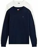 Tommy Jeans Herren TJM Slim 2Pack EXT Dm0Dm22148 L/S T-Shirt, Multi (Dark Night Navy/Ecru), XL