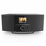 Hama DAB Radio Internetradio mit CD Player & DAB+ DIR3510SCBTX (Digitalradio WLAN, Spotify, Amazon Music, Bluetooth, Küchenradio mit UKW, CD, USB, AUX, 40W, Farbdisplay, Wecker, Fernbedienung) schwarz