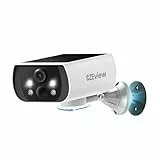 CZEview 5MP Überwachungskamera Aussen Akku, Magnetische Montage, Kabellose Solarkamera für Außen, 300° Horizontaler, 2,4GHz WLAN, Bewegungserkennung, 2-Wege Audio, Farbige Nachtsicht, IP65