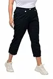 Ulla Popken Damen große Größen Übergrößen Plus Size 7/8-Cargohose, Krempelriegel, Komfortbund Marine 48 720673130-48