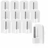 com-four® 12x selbstklebende Gardinenhaken für Gardinenstangen, Vitragestangen Zubehör Sets - Klebehaken für Fenster, Fensterhaken - weiß