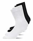 Snocks Herren & Damen Tennissocken (4x Paar) Lange Haltbarkeit Dank Bester Qualität, 2x Schwarz + 2x Weiß + 2x Grau, 39 - 42