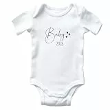 Generisch Baby Body zur Schwangerschaftsverkündung, Baby 2025 / Baby 2026 Strampler zur Verkündung der Schwangerschaft (Body kurzarm weiß, 0-3 M)