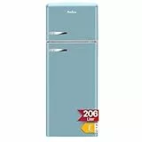 Amica KGC 15632 T Retro Kühl-/Gefrierkombination / Ice Blue (Türkis) / 144cm (H) x 55cm (B) x 62cm (T) / Retro-Design / Kühlschrank mit Gefrierfach