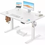 ErGear Höhenverstellbarer Schreibtisch-120 x 80cm,100 KG Tragkraft Elektrischer Schreibtisch mit Fortgeschrittenem Bürstenlosem Motor, Leise Funktion, Robuster Metallrahmen, Vierteilige Tischplatte