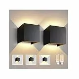 Lureshine 2 Stücke Wandlampe mit Austauschbarer G9 LED Lampe Warmweiß 3000K Aluminium LED Wandleuchte Innen|Aussen Einstellbarer Abstrahlwinkel Wandbeleuchtung für Schlafzimmer Badezimmer
