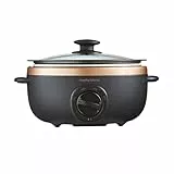 Morphy Richards Sear and Stew Slow Cooker 460016 Black and Rose Gold, 3.5L Rosegold