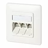 METZ CONNECT C6Amodul 3 Port 180°M UP-Dose, reinweiß RAL9010