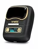 vretti K2 Bluetooth Etikettendrucker Mit Etiketten, Thermo Drucker 20-50 mm, Kompatibel mit iOS & Android, Für Büro, Supermarkt & Einzelhandel