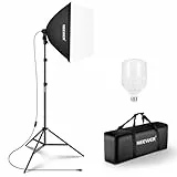 NEEWER 350W Äquivalent Softbox Beleuchtung Set, 5700K LED Glühbirne, 24'x24' Fotostudio Soft Box mit E27 Sockel, Fotografie kontinuierliche Beleuchtungsset, Fotostudio Ausrüstung, NK300