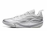 LI-NING Männer Leicht Hochelastisch Professionelle Basketball-Spielschuhe Wade 808 5 Ultra V2 Silber EU 45