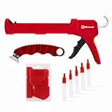 Einhell Kartuschenpressen-Set Basic, 12-tlg. (Kartuschenpresse, Fugenmesser aus Edelstahl, 5 Fugenglätter mit 20 Fugenwinkeln, 5 Kartuschenschraubkappen, Aufbewahrungsbox)