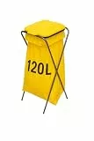 gardivo Müllsackständer 120 l, Müllsackhalter, Ständer für Müllsäcke, Abfalltrenner Müllbeutelhalter rostfrei, Klappe mit Beutelhalter, innen außen (Gelb)