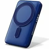 Powerbank USB-C [10.000mAh] Blau - Portable Charger Wireless Magnetische Powerbank Induktion, Wireless Charger, QC 22,5 W & PD 20 W Fast Charging, Integrierter Type-C Eingang, LED Batterieanzeige