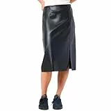 NOISY MAY Damen Nmclara Hw Slit Midi Length Skirt Noos Rock, Schwarz, L EU