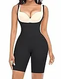 YARRCO Shapewear Damen Body Shaper Bauchweg Shaping Bodysuits Figurformende Unterwäsche Miederbody Miederhose (Schwarz, XL)