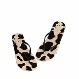 Gyios Sommer Zehentrenner Frauen Flip Flops Pantoffeln Outdoor Mode Bling Schuhe Strand Sandalien Eva-Black Cow-38