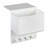 WENKO Kosmetik Organizer Ampio Weiß - Kosmetik-Aufbewahrung, Make-Up Organizer, Befestigen ohne Bohren, Silikon, 15 x 30 x 9 cm, Weiß