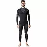 Ladeheid Herren Winter Thermounterwäsche Funktionsunterwäsche Set Langarm Shirt Lange Unterhose Thermoaktiv LAGI003 (Schwarz/Graphite, L)
