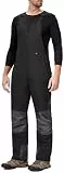 DAFENP Herren Skihose Latzhose Wasserdicht Schneehose Softshellhose Winter Warm Gefüttert Snowboardhose Overall mit Verstellbaren Hosenträgerhose HXK9229M-Black-M
