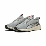 PUMA Unisex Flyer LITE 3 Straßen-Laufschuh, Alpine Snow-Flat Light Gray Black-Glowing RED, 42.5 EU