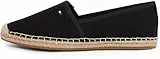 Tommy Hilfiger Damen Espadrilles Flag Canvas mit Logo, Schwarz (Black), 40