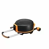 Fiskars Waterwheel XL mit Rädern, All-Inclusive-Bewässerungs-Set, 27 m Gesamtreichweite, Automatisches Aufrollen, Gartenschlauch in Universalgröße (Ø 13 mm), Universal-Hahnverbinder, X-series, 1067548