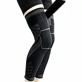 Goosom Kniebandage Lang 2 Stück Verstellbare Knieorthese Kniestütze Kompression Knieschützer für Sport Rutschfest Atmungsaktiv Elastisch Unisex K50B (Schwarz, XL)
