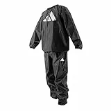 Adidas Saunaanzug, Gewichtsverlust, Boxen, Fitness, Fitnessstudio, Training, Oberteil, Hose, Hot Heat Sweat Suit, Joggen, Ganzkörperanzug, Herren und Damen, Schwarz , S