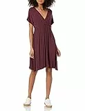 Amazon Essentials Damen Surplice-Kleid (Erhältlich in Übergröße), Burgunderrot, L