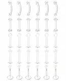 D.Bella Durchsichtige K枚rperschmuck 16G Piercing Retainer Flexible Cartilage Helix Daith Rook Tragus Piercing Retainer Bioflex Kunststoff Nasenseptum Lippe Augenbrauenringe Mix Retainers Set