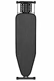 Hazeatte Jumbo Bügelbrett 120 x 38 cm Volle Größe Bügelbrett mit Bügeleisenablage, verstellbare Höhe bis zu 95 cm, Faltbarer und Faltbarer Bügeltisch schwarz