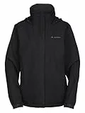 VAUDE Escape Light Regenjacke Damen – wasserdicht, atmungsaktiv und winddicht mit 2-Lagen-Membran, verstaubare Kapuze, 420g leicht - black, 38
