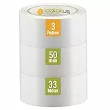 Colorus PVC Putzband PLUS – 3x Abklebeband weiß glatt – 50 mm × 33 m – UV-beständig, für glatte & leicht raue Untergründe – Innen & Außen