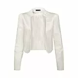 Bolerose formal Satin Langen Ärmel Bolero Jacke (Elfenbein, M)