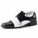 Higher Heels Funtasma Lack-Halbschuhe Herren Disco-18 schwarz/weiß Gr.48