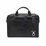 dbramante1928 - Amalienborg Laptoptasche 15 Zoll für Damen & Herren - Aktentasche mit abnehmbarem & verstellbarem Schultergurt - Aus echtem Vollnarbenleder - Black (2nd Gen)