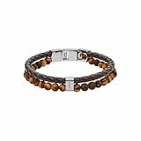 Fossil Armband Für Männer Vintage Casual, Innenlänge: 180mm - 195mm Braun Lederarmband, JF03118040