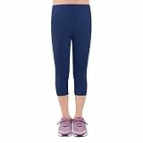 L&K-II Kinder Mädchen Leggings 3/4 Mädchen Hose Capri-Hose aus Baumwolle Schulkleidung 146-152 2723 Dunkelblau